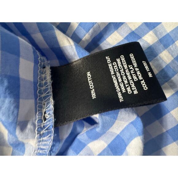 Signature Studio Blue and White Picnic Check Blouse Size XL - Picture 2 of 5
